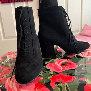 A New Day Black Lace Up Booties